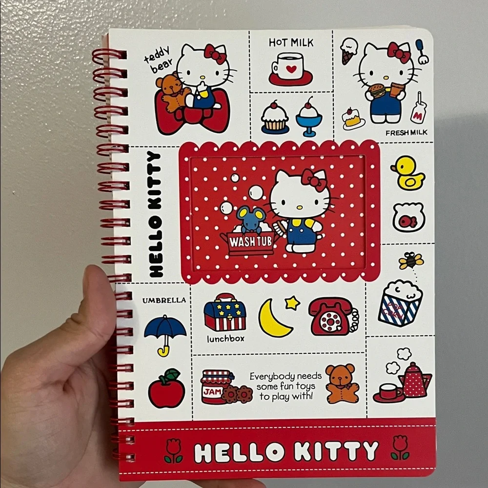 Hello Kitty Red and White Spiral Journal - Picture 1 of 3